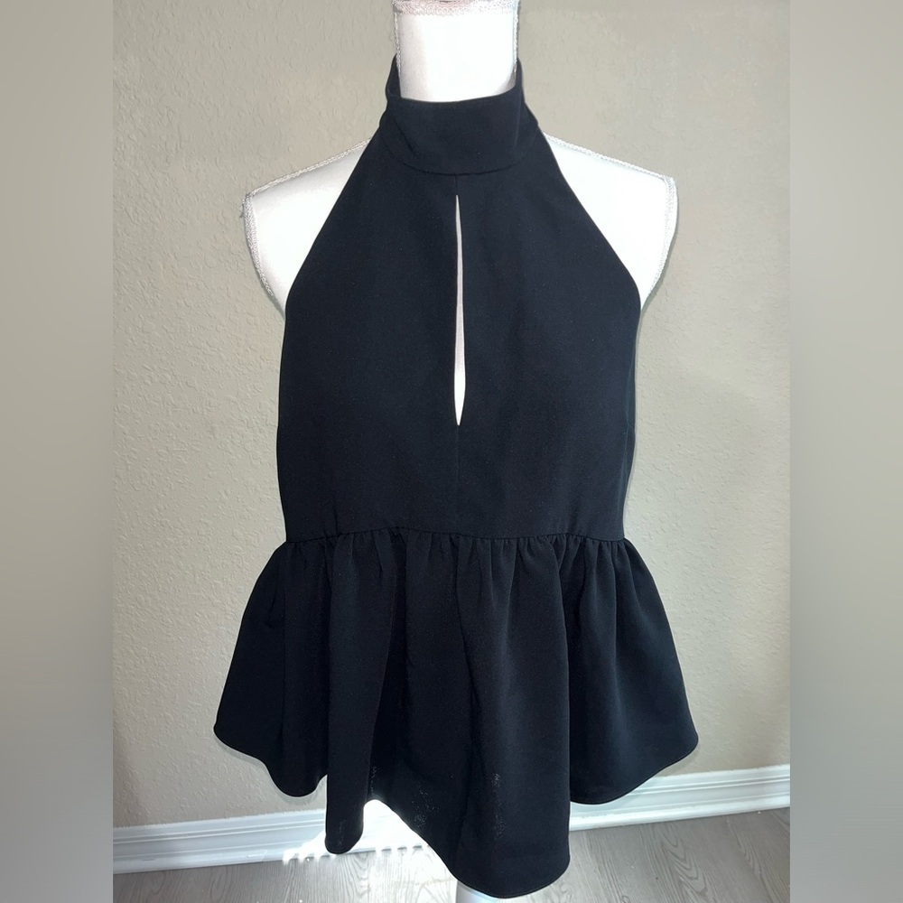 Elizabeth & James Tops Elizabeth & James Black Crepe Knit Perth Halter Top